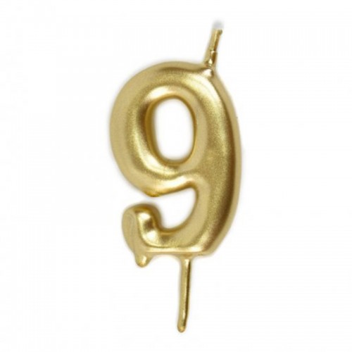 Vela Número 9 Dourado